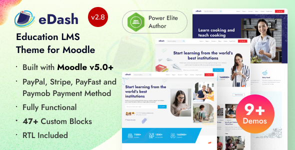 eDash 2.8 - Education LMS Theme for Moodle 5