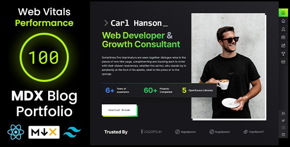 EdgeFolio 1.1.2 - Nextjs React Blog Portfolio TailwindCSS Template
