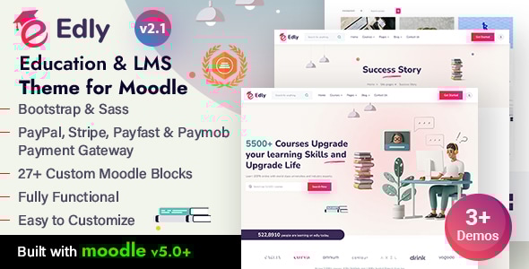 Edly 2.1 - Moodle 5 LMS Courses & Education Theme