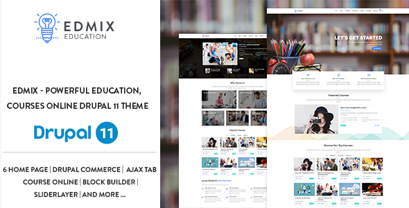 Edmix 10.14 - Powerful Education Courses Online Drupal 11 Theme