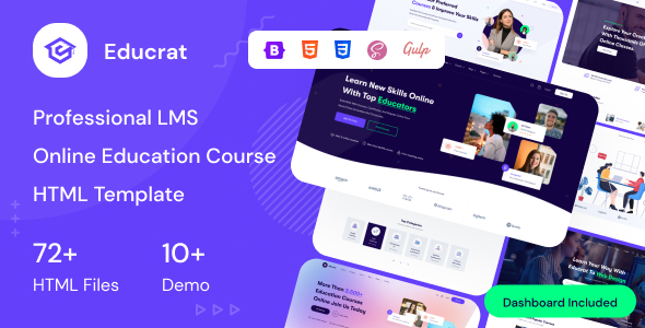 Educrat 1.0 - Professional LMS Online Education Course HTML Template