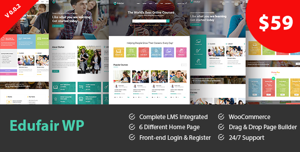 Edufair 0.0.2 - Multipurpose WordPress Theme For Education