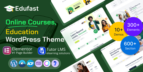 Edufast 1.2.0 - Education & Online Course WordPress Theme