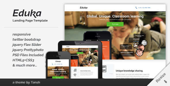 Eduka 1.02 - Responsive HTML Landing Page Template