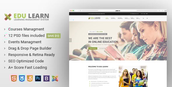 EduLearn - Education School & Courses Joomla Template
