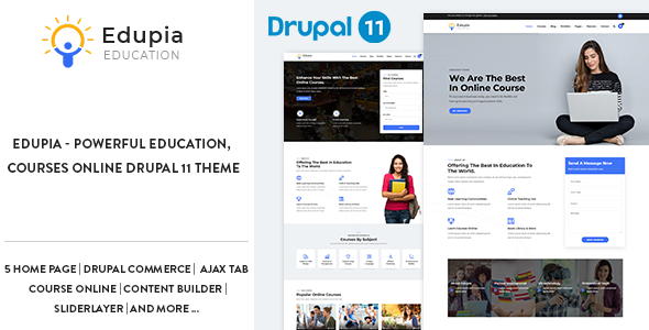 Edupia - Powerful Education Courses Online Drupal 11 Theme