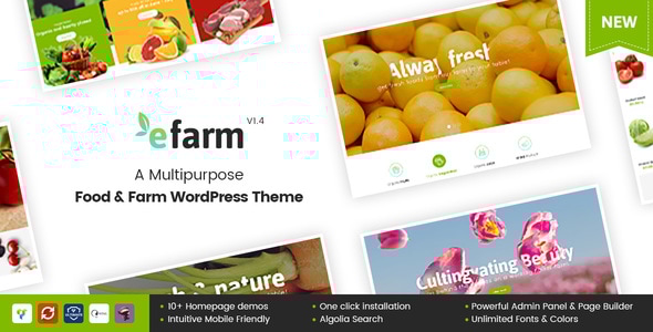 eFarm 2.1.4 - A Multipurpose Food & Farm WordPress Theme