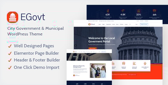 EGovt 1.6.5 - City Government WordPress Theme
