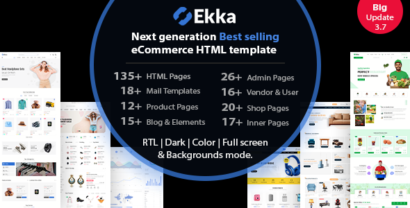 Ekka 3.7 - Ecommerce HTML Template  Admin Dashboard