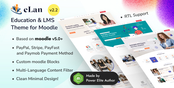 eLan 2.2 - Moodle 5 Education LMS Premium Theme