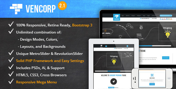Elegant 2.0 - Responsive HTML5 w Animated Metro Slider