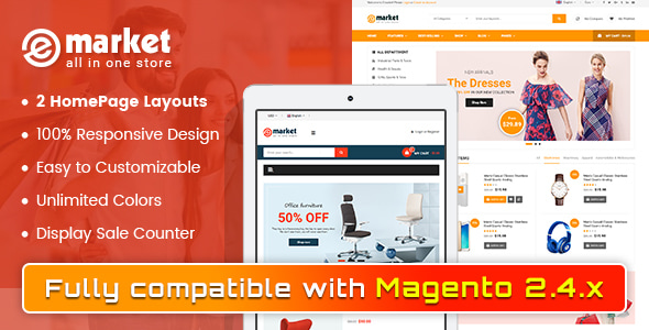 eMarket 2.1.7 - SuperShop Responsive Magento 2 Theme