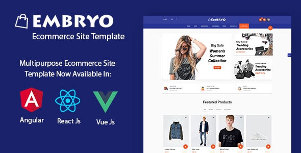 Embryo - Angular 14 React JS and Vuejs Material Design eCommerce Template