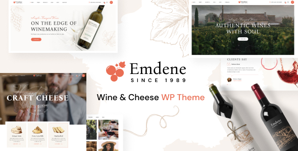 Emdene 1.0.11 - Wine & Cheese WordPress Theme
