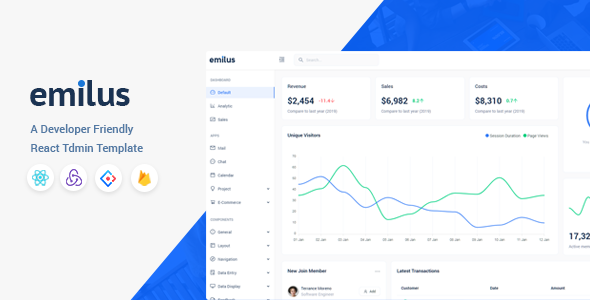Emilus 4.0.1 - React Admin Template