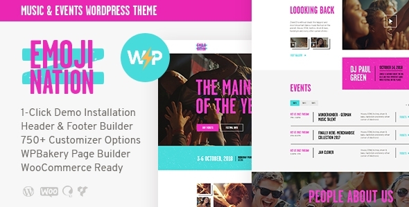 EmojiNation 1.0.12 - Night Club & Concert Event WordPress Theme