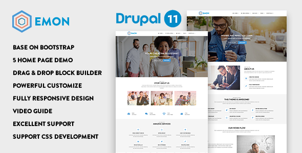Emon 8.5 - Responsive Business Drupal 11 Theme