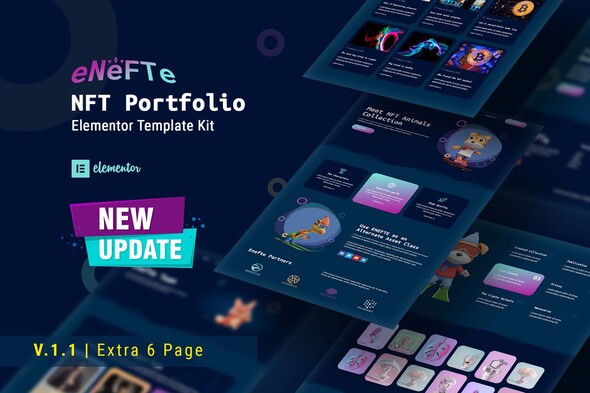 Enefte - NFT Portfolio Elementor Template Kit