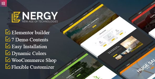 Energy 1.5.7 - solar and wind alternative power WordPress Theme