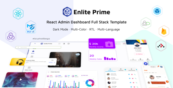 Enlite Prime 18.2.0 - React Admin Dashboard Template For Full-Stack Developer