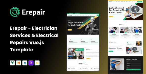 Erepair – Electrician Services & Electrical Repairs Vue.js Template