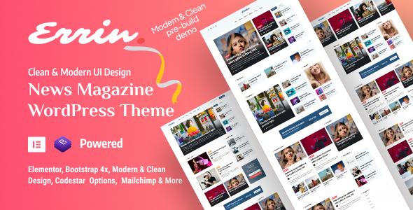 Errin 2.0.2 - Personal Blog & Magazine Video Production WordPress Theme