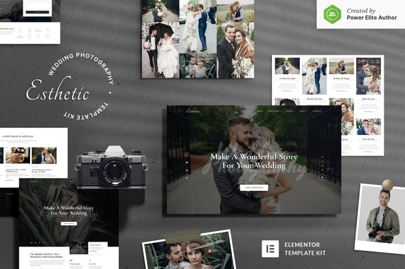 Esthetic  Wedding Photography Elementor Template Kit