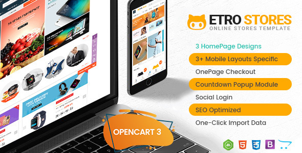 EtroStore 1.1.2 - Drag & Drop Multipurpose OpenCart 3 & 2.3 Theme with Mobile-Specific Layouts