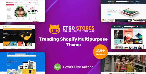 EtroStore 9.5 - Responsive Multipurpose eCommerce Shopify Theme with 23 Unique Shop Demos Ready