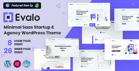 Evalo 1.9.0 - Minimal SaaS Startup & Agency WordPress Theme