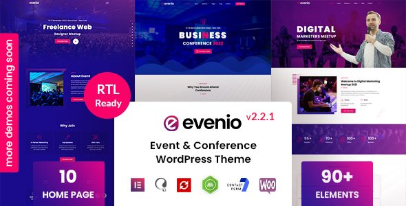Evenio 2.1.9 - Event Conference WordPress Theme