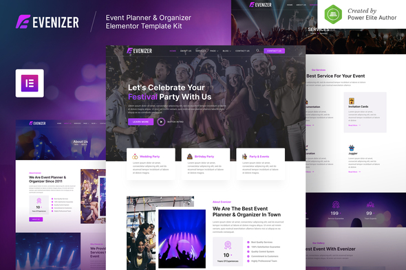 Evenizer  Event Planner & Organizer Elementor Template Kit