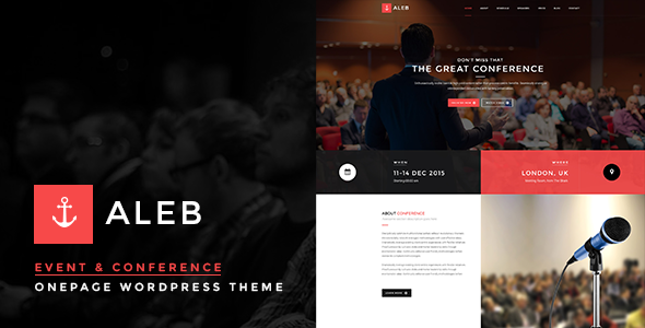 Event Landing Page WordPress Theme for Conference Marketing 1.4.9 - Aleb