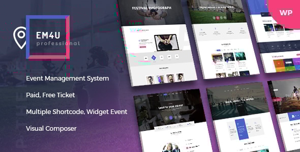 Event Management WordPress Theme for Booking Tickets 1.8.7 - EM4U