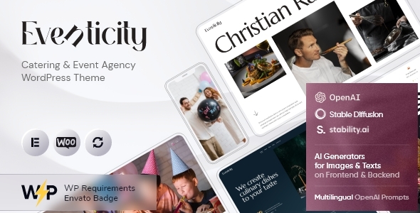 Eventicity 1.9 - Catering & Meeting Conference WordPress Theme
