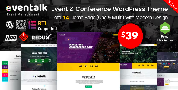 EvnTalk 1.6.3 - Event Conference WordPress Theme