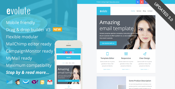 Evolute 3.0 - Responsive Newsletter  Template Editor