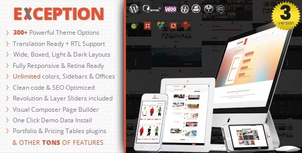 EXCEPTION 4.9 - Responsive Multi-Purpose WordPress Theme