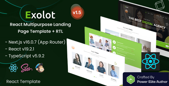 Exolot 1.5 - React Nextjs 16 Landing Page Template