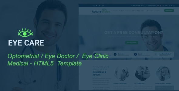 EyeCare 1.0 - Optometrist Eye Doctor Laser Vision Ophthalmologist  Medical HTML5 Template