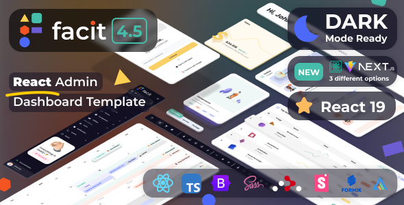 Facit 5.3 - React  React Admin Template (Create React App Vite or NextJs) React TS