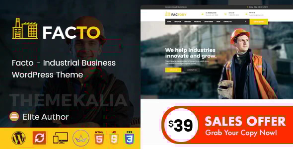 Facto 2.3 - Industrial Business WordPress Theme