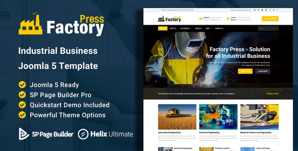 Factory Press 2.3 - Industrial Business Joomla Template