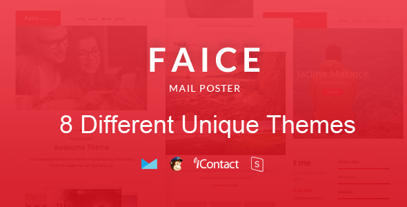 Faice Mail- 8 Unique Responsive Email set  Online Access