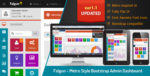 Falgun 1.1 - Metro Style Bootstrap Admin Dashboard