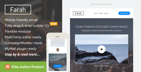 Farah 1.0 - Responsive Email Template  Builder Access