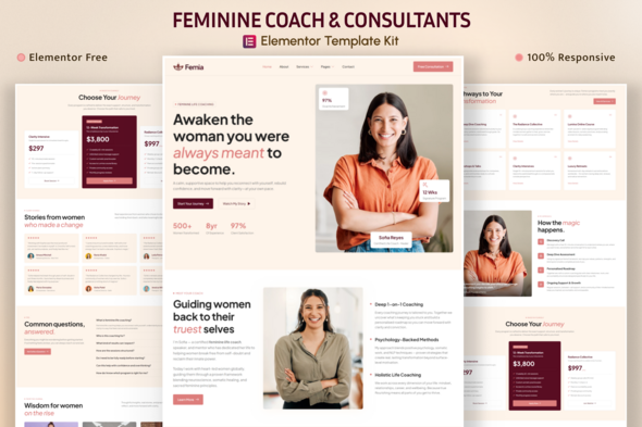 Femia – Feminine Life Coach Elementor Template Kit