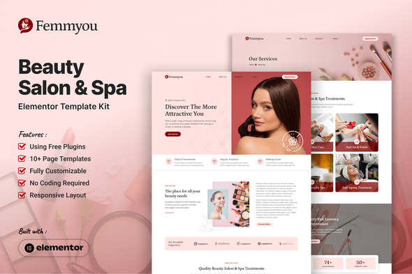 Femmyou - Beauty Salon & Spa Elementor Template Kit