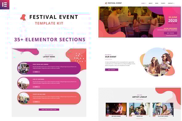 Festival Events - Elementor Template Kit