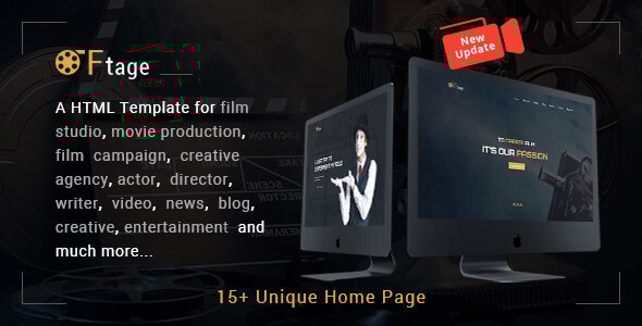 Film Studio Movie Production HTML Template 3.2 - Ftage